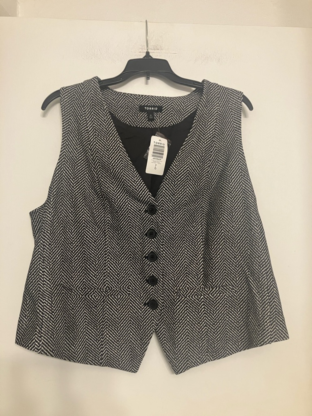 Torrid Studio Luxe Ponte herringbone classic V-neck five button closure 0(12)